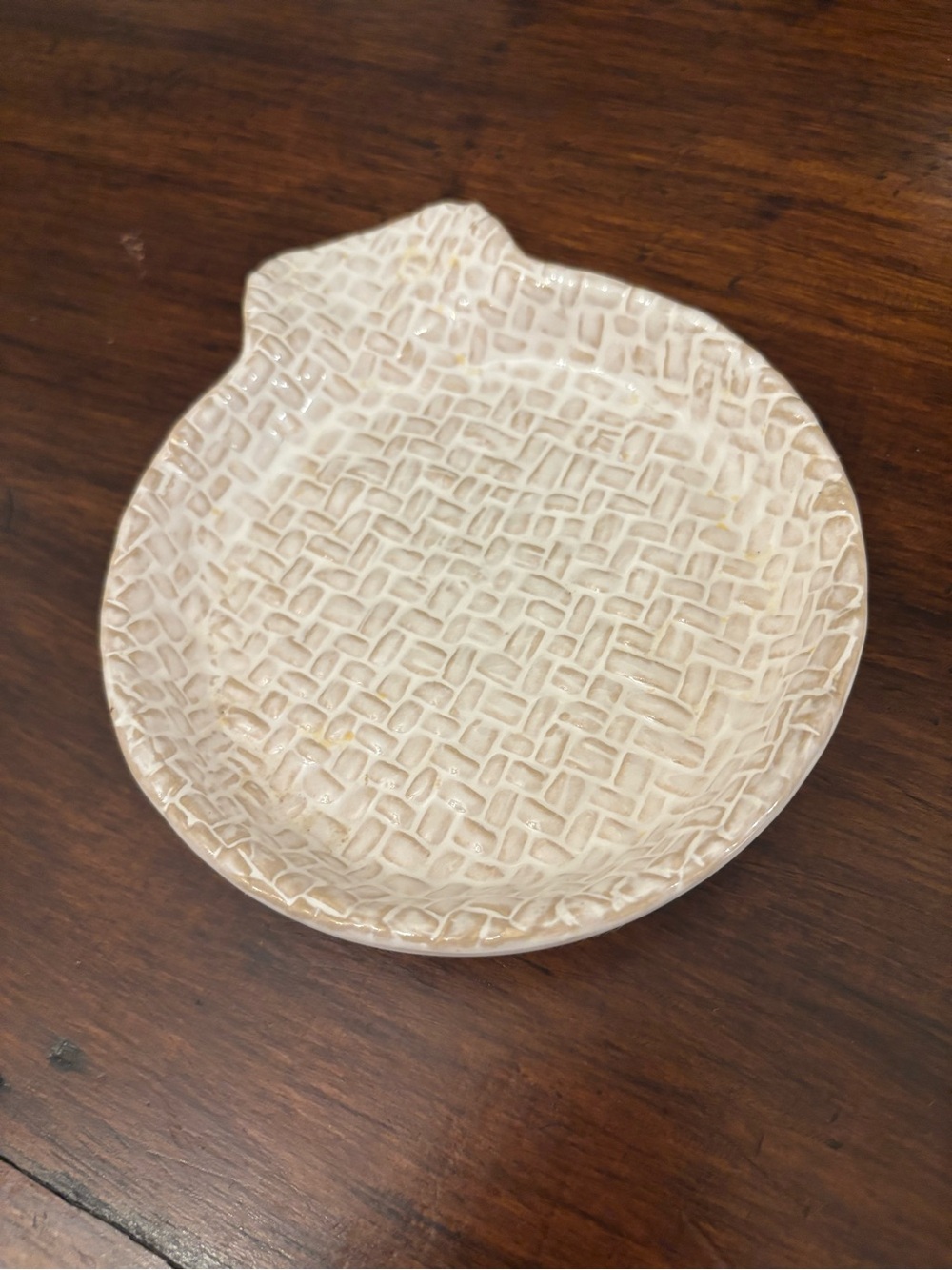 Mud Pie Textured Spoon Rest Taupe/Cream Ceramic Stoneware